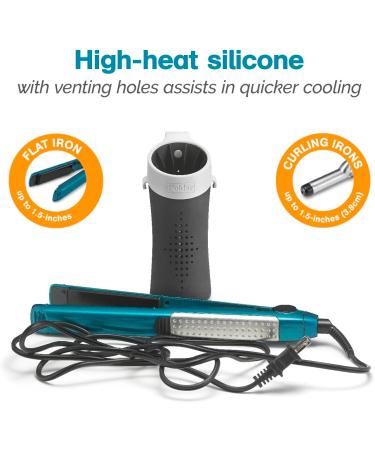 Polder High-Heat Silicone Hot Sleeve Cover for Flat Iron & Curling Iron - Portable Organizer for Travel & Home Use - Black - Buy Online on SooperMarket.com