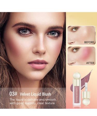 GL-Turelifes Soft Cream Blush Makeup - Long Lasting Liquid Blush for Cheeks - Natural-Looking & Smudge Proof - Dewy Velvet Finish - Easy to Blend Formula (3 Shades) - Buy Online on SooperMarket.com