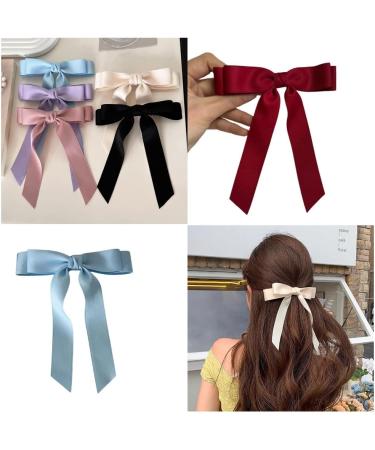 JSGHGDF Bowknot Hair Clip Elegances Long Ribbon Bowknot Shape Spring Hair Clip for Girl Photography Styling Tiaras Beige - Buy Online on SooperMarket.com