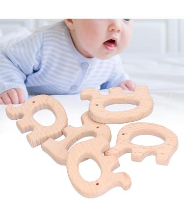 Alvinlite Baby Bite Toys - BPA-Free Beech Wood Elephant Rings for 0-12 Months | 5-Piece DIY Necklace & Bracelet Set - Perfect Baby Gifts - Buy Online on SooperMarket.com