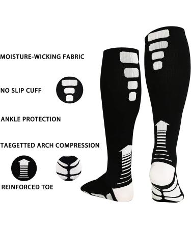 3 Pairs Wide Calf Plus Size Compression Socks 20-30 mmHg for Swelling - 3XL Sports 007 - Buy Online on SooperMarket.com