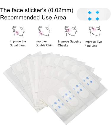 Face Lift Tape 40 Pieces Lift Face Sticker Chin Lift Patches Waterproof Facelift Tape Kit Instant Face Lifting Tape Invisible Face Lift Tape for Chin Jawline Face Neck Wrinkles - Buy Online on SooperMarket.com
