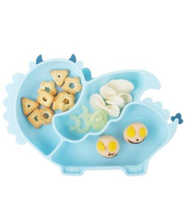 Silicone Suction Plate for Toddlers - Self Feeding Training Divided Plate Dish and Bowl for Baby and Toddler Fits for Most Highchairs Trays Wyvern-sky