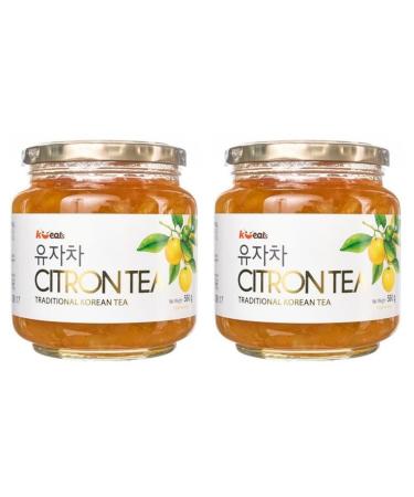 CNMART Traditional Korean Citron Tea 580g - Korean Flavour Jar by K-EATs (Pack of 2)