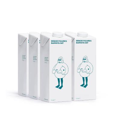 Minor Figures Oat Milk - Barista Oat Milk - Non Dairy Milk for Coffee, Tea and more - 6 x 1 Liter Cartons 33.8 Fl Oz (Pack of 6)