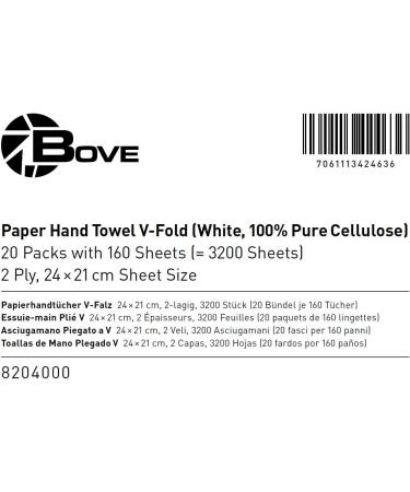 Buy BOVE ZZ Fold Paper Towels - 2-Layer High White 3200 Count 100% Cellulose - International Shipping Available - Buy Online on SooperMarket.com