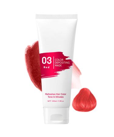 Purple Hair Dye Semi Permanent - Temporary Hair Colour Mask Temporary Colour Refresh Treatment Semi Permanent Hair Color Dye & Hair Color Refresh Refreshes Hair Color Tone In Minutes (Red)