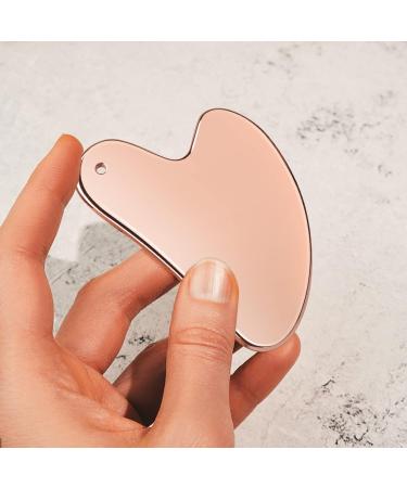 Stainless Steel Gua Sha Tool for Face & Body - Rose Gold Facial Massage Tool | Tighten Skin & Enhance Beauty | Includes Travel Pouch - Buy Online on SooperMarket.com