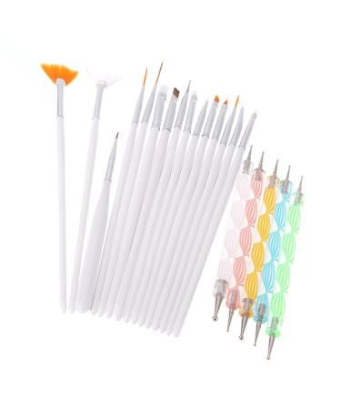 Goliton Nail dotting pen marbleizing tool nail polish paint manicure dot nail art set Nail Art Design Nail Painting Dotting Detailing Pen (20PCS)