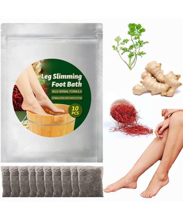 Lymphatic Drainage Ginger Foot Soak, Leg Slimming Foot Bath, Natural Mugwort Herb Foot Soak Detox Foot Care Foot Bath Bag Spa Relax Massage for Women Men (1PACK-10pcs)