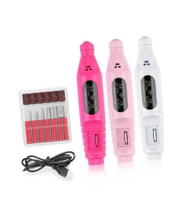 minkissy driller Manicure tools major sander power tool nail tool polisher portable nail art gel power tools wireless hand wisking tool drill nail manicure 13.8*2.8cm Rosy