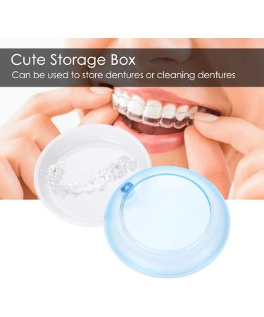 Portable Dnom Dose Orthodontic Holder | Suitcase for Storing & Cleaning Dentures | Rotating Tooth Storage Box - Sweet Blue - Buy Online on SooperMarket.com