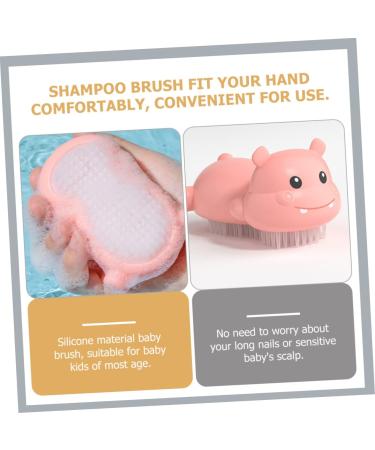 GAFOKI Baby Shampoo Brush - Infant Bath Body Scalp Teasing Massage Scrubber | Kids Shower Massager - Pink 10x6cm - Buy Online on SooperMarket.com