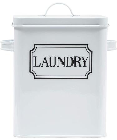 Laundry Detergent Container - White Canister with Scoop for Powder, Beads, Pods - 100 oz Capacity - Bathroom Storage Organizer - Buy Online on SooperMarket.com