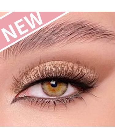 Geeneiya Brown 5D Volume Strip False Eyelashes - Natural Wispy Mink Lashes for Cat Eye Look - Fluffy 15mm Pack - Best Fake Lashes - Buy Online on SooperMarket.com
