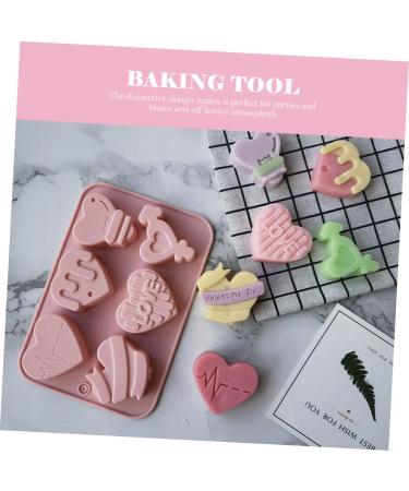 Alipis 2pcs Heart Chocolate Mold DIY Candle Mould Heart Shaped Dessert Mold Tray Mousse Pink - Buy Online on SooperMarket.com