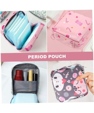 KOMBIUDA 4pcs Sanitary Napkin Storage Bags - Cute Zipper Period Pouch Set for Teen Girls - Travel Toiletry Bag Organizer - Buy Online on SooperMarket.com