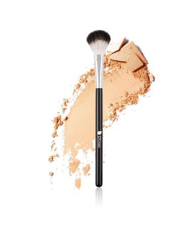 DUcare Fan Brush Highlighter Brush Fan Setting Makeup Brush Blending Helps Lock in Foundation and Concealer, 1Pcs Silvery & Black