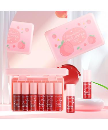 Buy 6 Colors Peach Lip Tint Mini Liquid Lipstick | Moisturizing Plumping Multi-Use Lip & Cheek Tint | Non-Sticky Transfer-Proof Matte Finish | International Shipping Available - Buy Online on SooperMarket.com