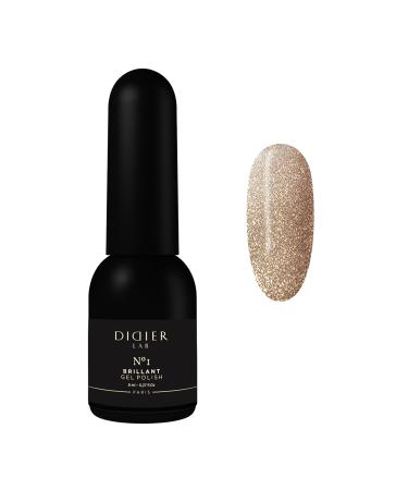 Didier Lab - Premium UV Gel Nail Polish - Brillant No. 01 - Gel Nail Varnish - Nail Art - Long-Lasting High Gloss Wear - Blue Gel Nail Polish - Gel Nails - Glitter Gel Nail Polish - Rich Pigment