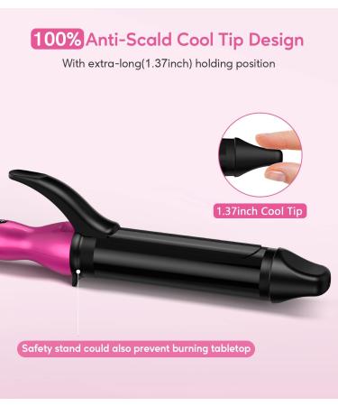 Farery 1.5 Inch Tourmaline Ceramic Curling Iron for Big Curls | Keratin & Argan Oil Infused | 6 Adjustable Temp Settings | Auto Shut-Off | Dual Voltage - Buy Online on SooperMarket.com