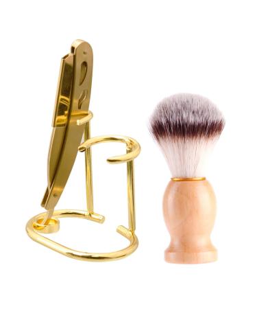 Colcolo razor set for men razor cleaning tool including brushes owners soft nylon bristles shaving brushes for anniversary gold