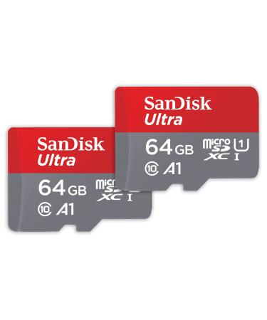 SanDisk 64GB 2-Pack Ultra microSDXC UHS-I Memory Card (2x64GB) with Adapter - SDSQUAB-064G-GN6MT New Generation 64GB (2-Pack)