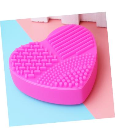 Cabilock Silicone Tool Brush Cleaner Mat Brush Cleaning Pad Brush Washing Mat Makeup Brush Cleaning Tool Heart-shaped Cleaning Supplies 8X8.5cm Rosy - Buy Online on SooperMarket.com