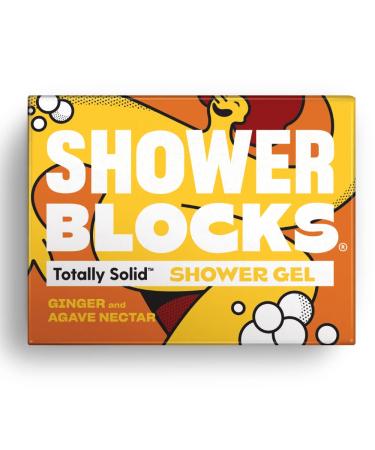 Shower Blocks - Ginge & Agave Nectar Solid Shower Gel | Plastic Cruelty and Paraben Free | Vegan | Moisturising Body Soap For The shower