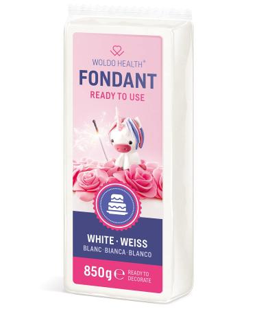Fondant white 850g for cakes & pies - flexible soft & pliable for decorating