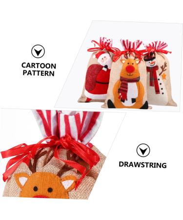 KOMBIUDA Party Snack Pouch 3 Pcs Christmas Storage Bag Candy Bags Holiday Treats Pouch Christmas Drawstring Bag Christmas Bag 30X18CM Assorted Color - Buy Online on SooperMarket.com