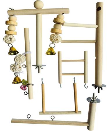 PINVNBY Bird Playground Parrot Play Gym Parakeet Cage Play Stand Wooden Perches Playpen Ladders Conure Chewing Climbing Swing Toy Birdcage Accessories for Small Cockatoo Cockatiel Lovebirds Budgie - Buy Online on SooperMarket.com