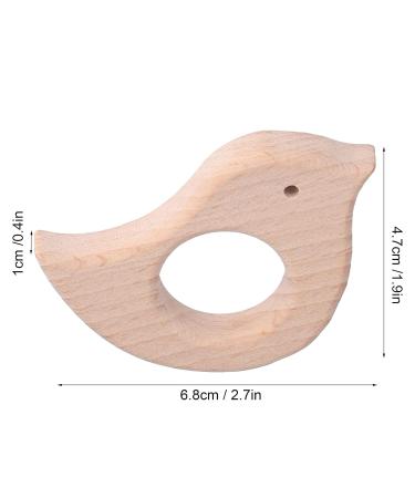 Beech Wooden Bird Teething Toys Set for Natural Pain Relief - 5 Pcs DIY Baby Teether Handiwork Accessory - Buy Online on SooperMarket.com