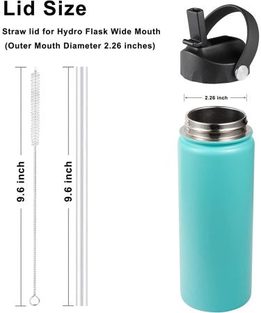 Mijafaron Straw Lid for Hydro Flask Wide Mouth 32oz 40oz - Black Flexible Handle Replacement Sports Cap Top with Straw - Buy Online on SooperMarket.com
