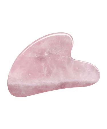 Natural Rose Quartz Gua Sha Massage Tool for Body Skin Facial Crystal Scraping Board for SPA Acupuncture Therapy Trigger Point Treatment Pink Rose Quartz