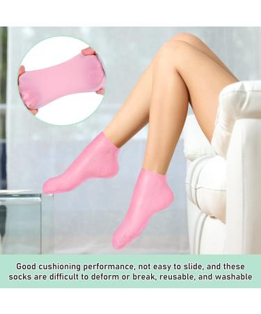 Nizirioo 3 Pack Moisturizing Socks - Gel Silicone Softening Socks for Dry Cracked Feet Care | Ideal for Women | Pink White & Skin Tones - Buy Online on SooperMarket.com