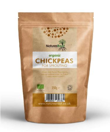 Nature s Root Organic Chick Pea Sprouting Seeds 500g - Microgreens |Good Source of Vitamins| Rich in Minerals | Sprouted Garbanzo | Delicious Nutty Flavour