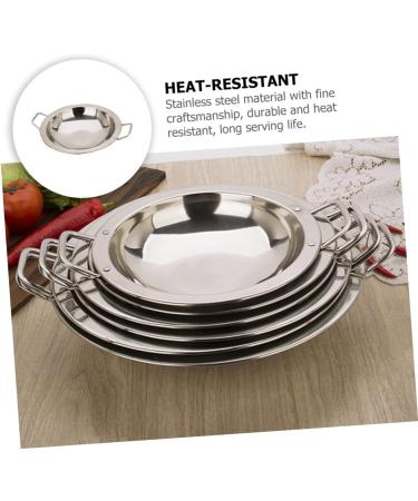 PRETYZOOM Dry Pot Amphora Hot Pot Chaffing Dishes Stainless Steel Cookware Flat Bottom Wok Pan Non Stick Frying Pans Stainless Steel Saute Pan Cookware for Kitchen Home Accessory 28X28X5.5CM Silver - Buy Online on SooperMarket.com