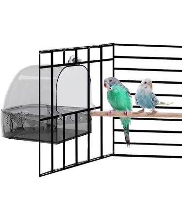 Hamiledyi Bird Bath Box for Cage Parrot Hanging Bathing Tub Bath Shower Box Accessory Supplies for Parrot Bluebird Lovebird Parakeet Canary Finches
