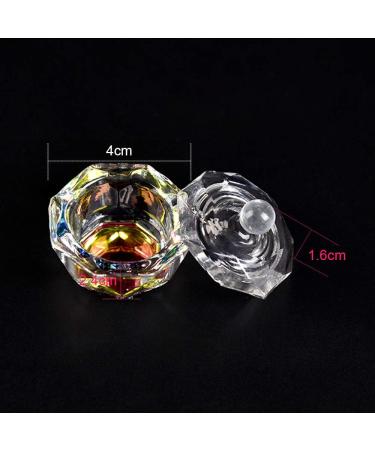 Alexnailart Nail Art Glass Dappen Dish Symphony Crystal Cup Acrylic Liquid Powder Holder with Lid Manicure Tool (Octagon) - Buy Online on SooperMarket.com
