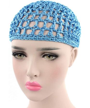 Handmade Women's Mesh Crochet Hair Net in Black - Sleep Cap Head Scarf Bonnet Snood Cover - Buy Online on SooperMarket.com