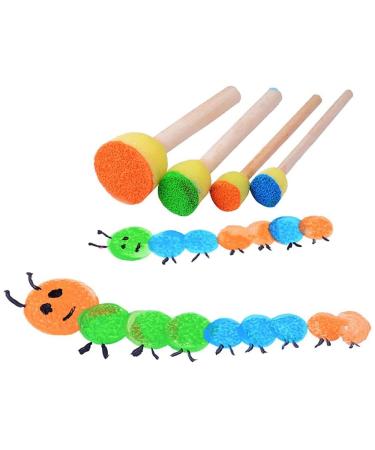 DS. DISTINCTIVE STYLE 20 Pieces Foam Brush Mini to Large Sponge Paint Brush Set of 4 Sizes (0.6-1.6 Inch) Round Sponge Brushes for Painting