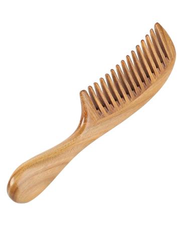 OneDor Handmade 100% Natural Green Sandalwood Wide Tooth Hair Comb - Anti-Static Wooden Detangler with Sandalwood Scent - Buy Online on SooperMarket.com
