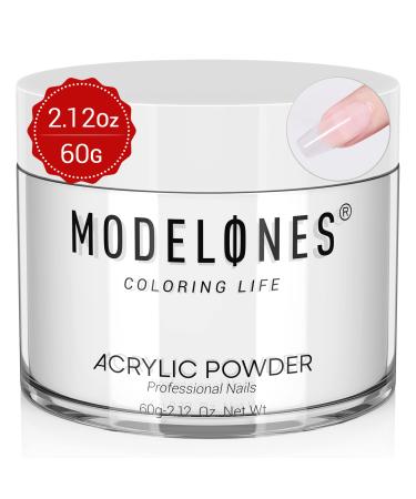 Modelones Acrylic Powder, 2.12oz Clear Acrylic Powder Professional Acrylic Nail Powder for Nail Extension French Nail Art 3D Flowers, Nail Carving, Beginner-Friendly, and Long-Lasting, No Nail Lamp Needed A1-Clear