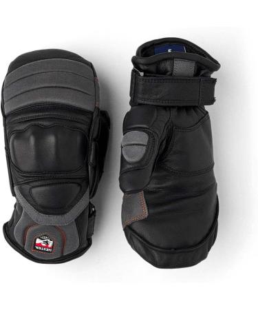 Hestra Impact Racing Junior Leather Mitt Youth 4 - 13 yrs - Black - Flame Red - Size 7