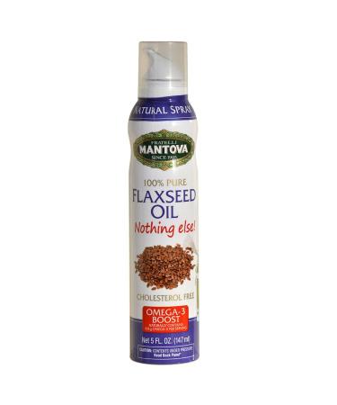 Mantova Flaxseed Oil, 100% Pure Cooking Spray with Omega-3, perfect for Keto snacks, baking, or seasoning for cooking, our oil dispenser bottle lets you spray, drip, or stream with no waste, 5 oz