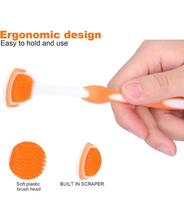 HERCHR Tongue Cleaner & Scraper | Portable Bad Breath Eliminator for Travel | Effective Plastic Tongue Brush - Buy Online on SooperMarket.com
