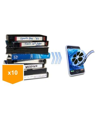 Lotus Media 10 Pack - Video Tape Transfer and Digitization to MP4 Service (VHS, Hi8, MiniDV, Digital8, VHS-C, Beta, Audio)