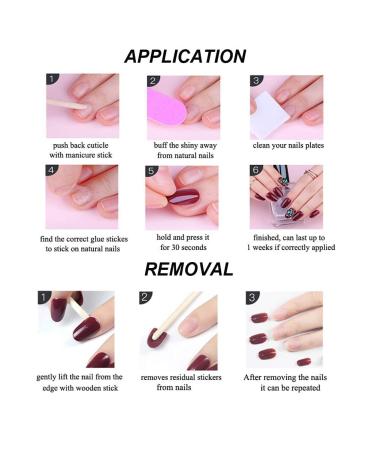Magrace French Tip Fake Nails - 24 Pcs Square Stick on Nails for Women (A-5) A-3 - Buy Online on SooperMarket.com