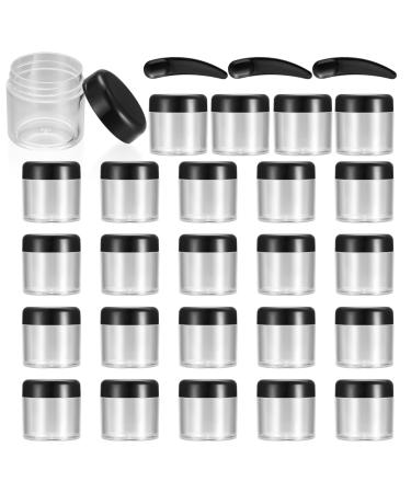 20 pieces of empty cream cans 40 ml of transparent small plastic containers for cosmetic cans lip balm containers with 3 pieces of mini patles (black)